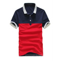 Polo de combinación de color rojo y azul oscuro Polo de negocios de línea plana